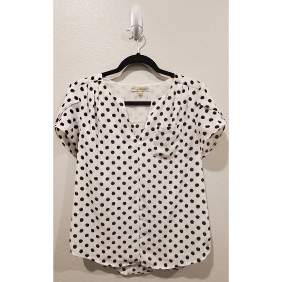 41 Hawthorn Tops - 41HAWTHORN Polka Black Dot Blouse